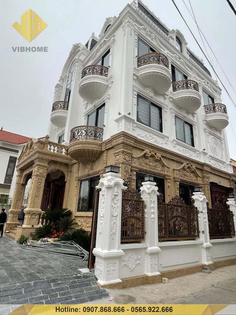 ( hình ảnh thực té mẫu nhà tân cổ điển )