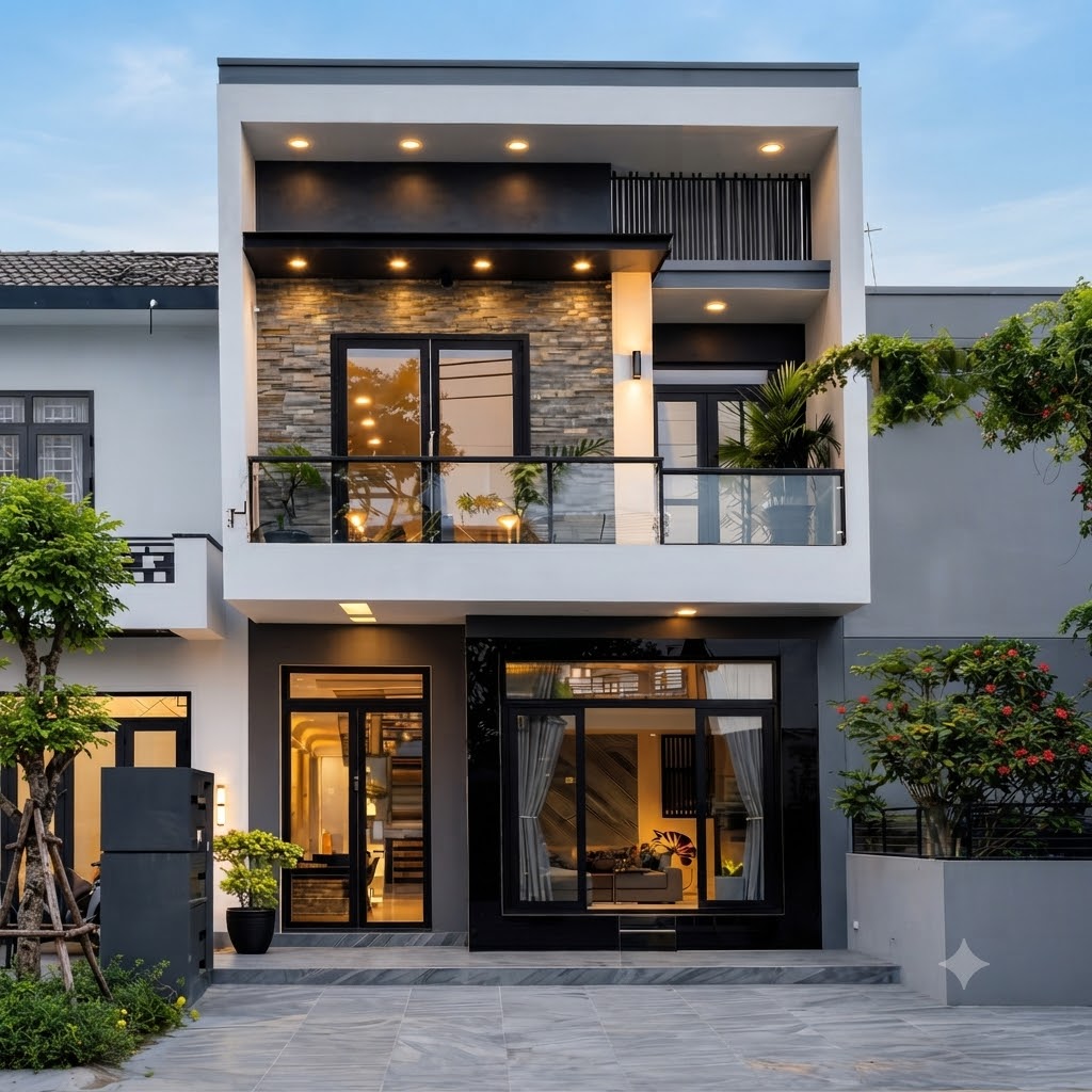 Mẫu nhà phố 2 tầng tại Vĩnh Lợi, Cà Mau