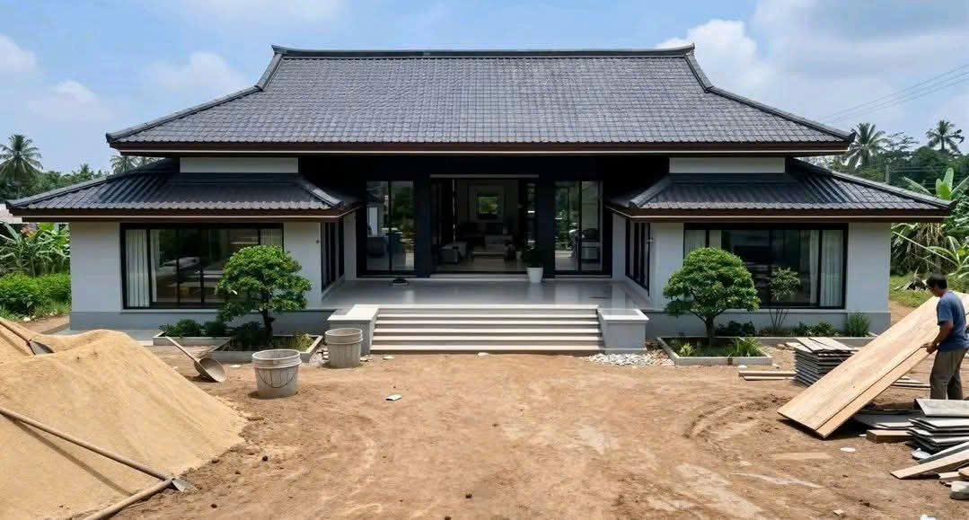 Thiết kế thi công nhà tam hợp viện tại Ninh Bình