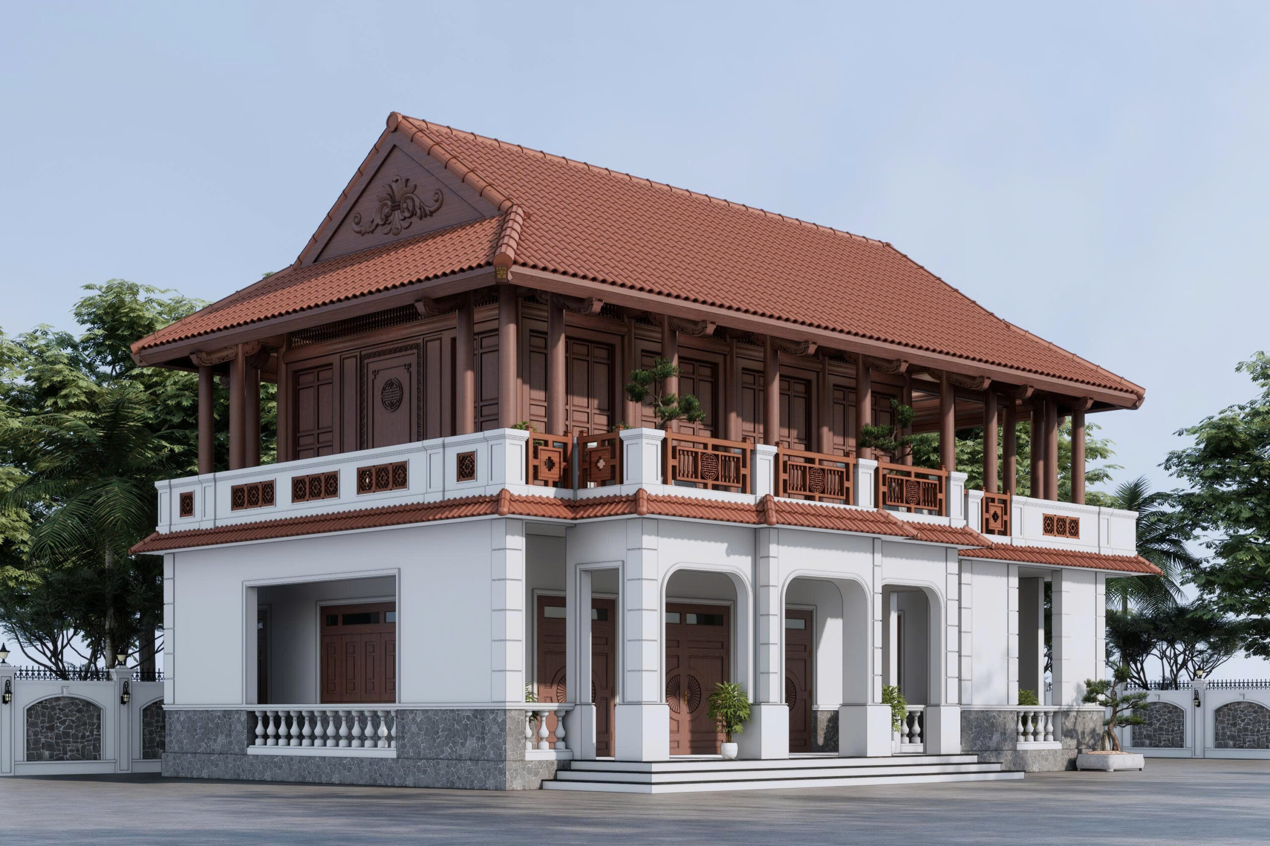 Thiết kế thi công nhà tam hợp viện tại Phú Thọ