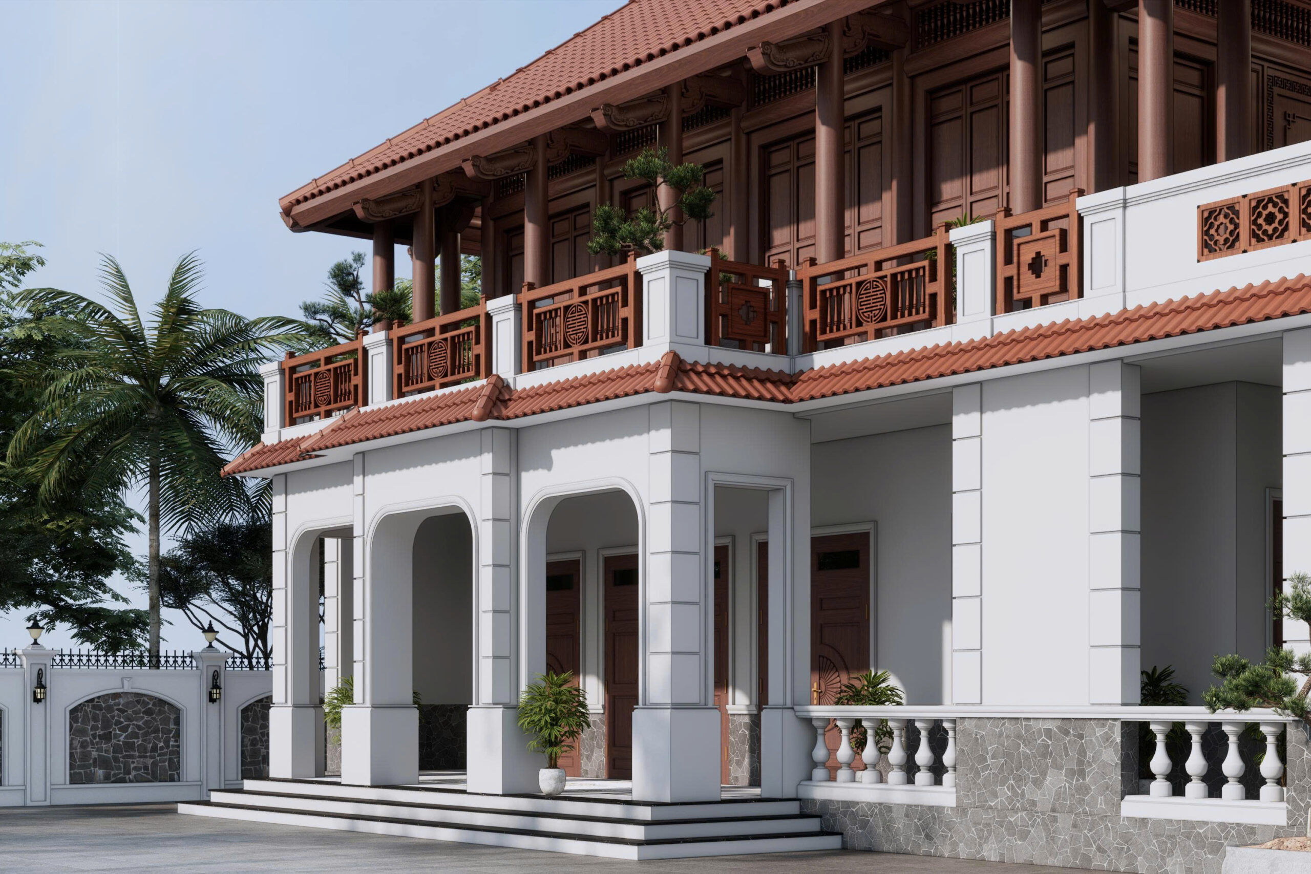 Thiết kế thi công nhà tam hợp viện tại Vĩnh Long